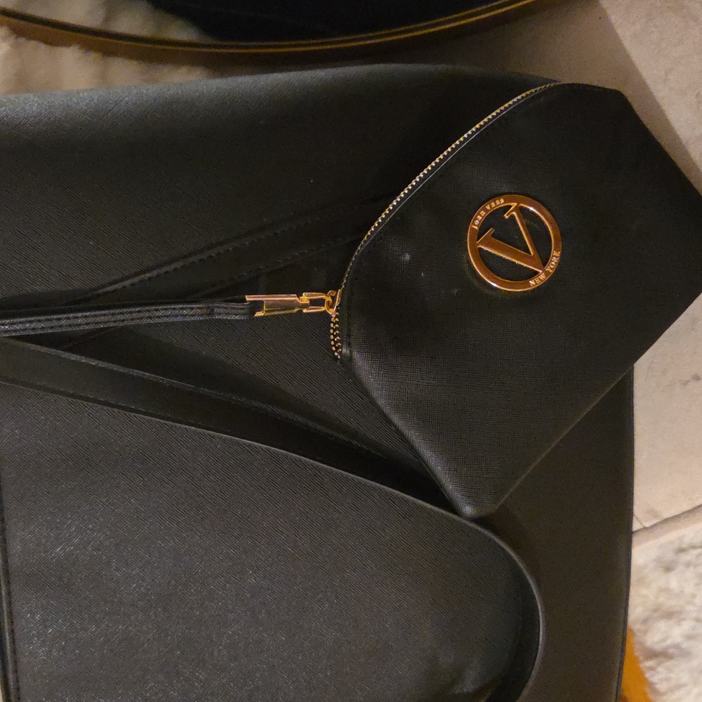 Joan Vass Elegant Black Tote Bag With Small Bag - Picture 7 of 13